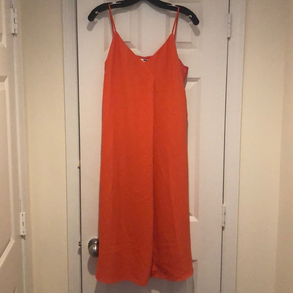 Uniqlo Coral Cami Midi Slip Dress